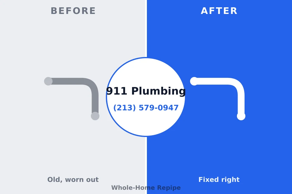 Before and after: plumbing repair Chatham, VA